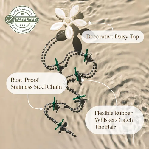 Miniatura 7 de DrainWig Atrapapelos para Desagüe de Ducha – Flor Blanca Desechable (Paquete de 2) – Eliminación de Cabello Sin Contacto para Desagües de Ducha