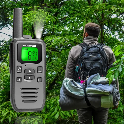 Miniatura 6 de Walkie Talkies recargables grises para adultos, largo alcance, 36 canales, radios bidireccionales FRS GMRS con alerta meteorológica NOAA, carga tipo