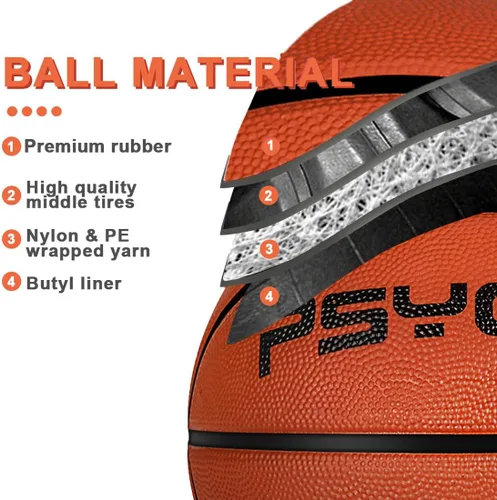 Miniatura 3 de Baloncesto para niños y jóvenes, tamaño 4/5 (25.5/27.5 pulgadas), baloncesto de goma de alta calidad para niños y niñas, juegos de piscina
