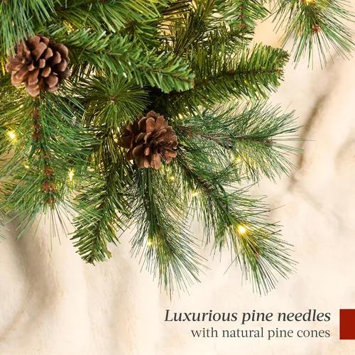 Miniatura 7 de Best Choice Products Árbol de Navidad de Pino Escocés Preiluminado de 6 pies, Decoración Navideña Artificial Premium Predecorada con 946 Puntas