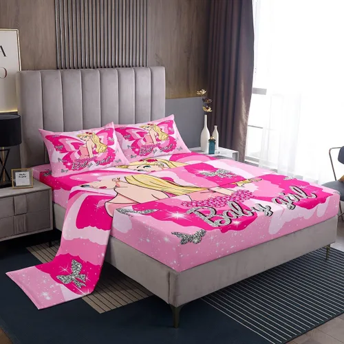 Miniatura 8 de Manfei Koala - Juego de sábanas tamaño individual, juego de ropa de cama con globo aerostático rosa para decoración de habitación de niños y niñas