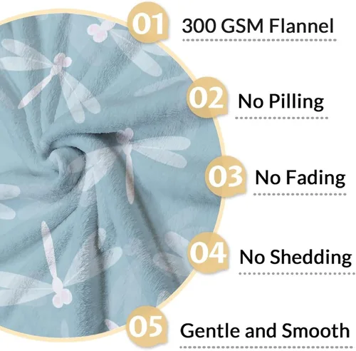 Miniatura 4 de Manta de libélula, suave, mullida y cálida, manta pequeña de 30 x 40 pulgadas para sofá, oficina, manta estética azul, regalos para mujeres