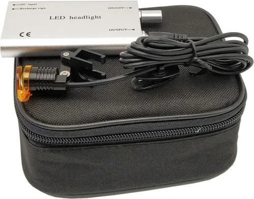 Miniatura 3 de NSKI Tipo de inserción de lámpara de faro LED de 3 W/tipo clip con filtro para lupa binocular plateada (tipo de inserción)