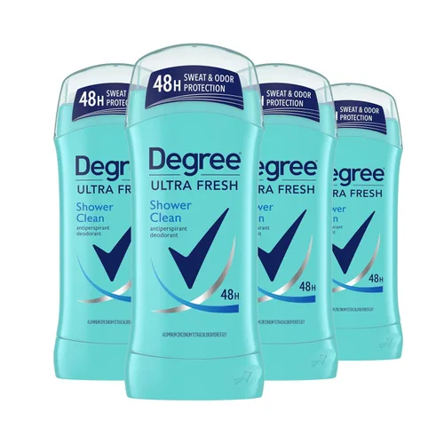 Degree Ultra Fresh - Desodorante antitranspirante en barra para ducha, paquete de 4 para protección contra el sudor y el olor 48H para mujeres, 2.6