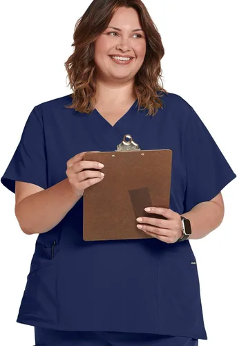 Miniatura 5 de Jockey Camisa médica cruzada con cuello en V WOV para mujer