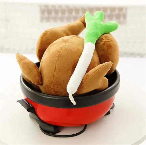 Miniatura 4 de Almohada de Pollo Almohada de Suelo Cojín Decorativo Cilíndrico Cojín de Sofá Almohada de Lectura Cojín para Automóvil (Pollo, 17.7in)