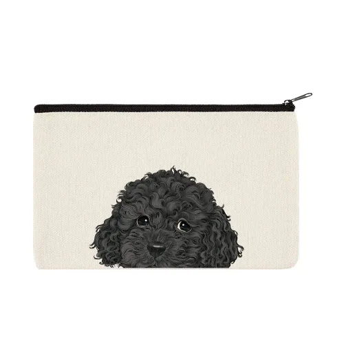 Miniatura 20 de WIRESTER Bolsa de maquillaje de lona con cremallera, bolsa de cosméticos, estuche organizador para mujeres y niñas, bolsa de cosméticos de viaje