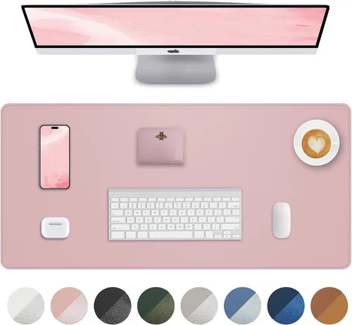 Miniatura 57 de Tapete protector para escritorio y mouse, antideslizante, de piel sintética, tapete impermeable de escritura para laptop, para oficina y hogar