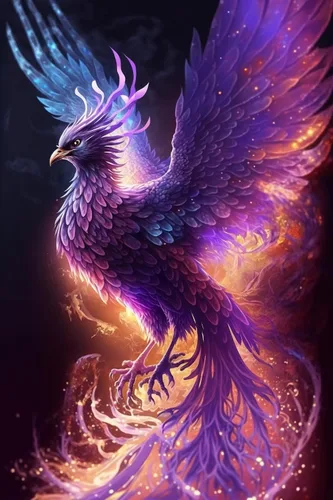 ZKOPAVS Kits de arte de pintura de diamantes para adultos y niños, kit de arte redondo de fénix morado para decoración de oficina en casa (8 x 12