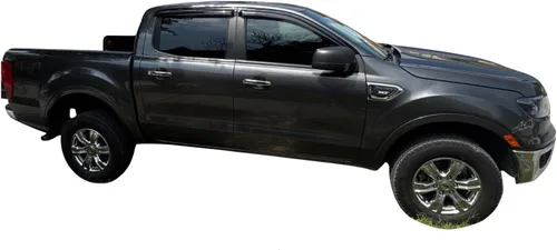 Miniatura 3 de 2019-2023 Deflectores de ventana laterales tintados para Ford Ranger SuperCrew XL XLT Lariat con protectores de lluvia adhesivos, tonos ahumados
