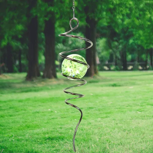 Miniatura 10 de Molinillo de viento de mandala de bendición, 12 pulgadas, 3D, de acero inoxidable, regalo valioso, cortado con láser, arte cinético de jardín, A5