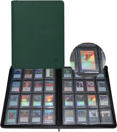Miniatura 10 de GrinOwl - Carpeta de carga superior de 16 bolsillos, capacidad para 640 cargadores superiores, carpeta de tarjetas grande con fundas para tarjetas