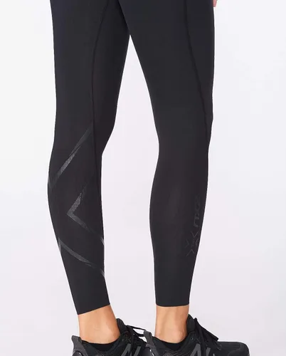 Miniatura 7 de 2XU Medias de compresión Force para mujer de talle medio con cintura plana y ancha para entrenamiento y fitness