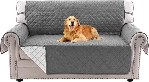 Miniatura 16 de PrinceDeco Funda de sofá para perros, lavable y reversible, apta para mascotas, resistente al agua, protector de muebles con correas elásticas
