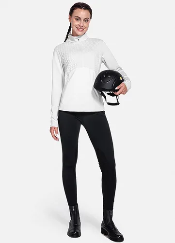 Miniatura 6 de BALEAF Camisas de equitación para mujer, manga larga, media cremallera, chaqueta de forro polar, para invierno, clima frío, equipo de correr