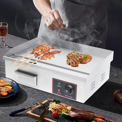 Miniatura 2 de 21" plancha eléctrica comercial, plancha eléctrica comercial de la encimera del acero inoxidable de la parrilla 3000W del top plano comercial