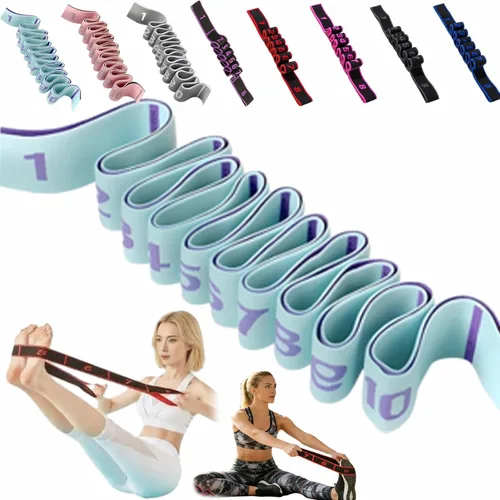 Banda de resistencia de fitness para estiramiento y yoga, bandas de resistencia con asas para brazos, ejercicio de tirador de moda, bandas