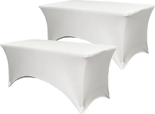 Miniatura 32 de YOUR CHAIR COVERS - Paquete de 2 manteles de mesa elásticos de elastano para mesas rectangulares de 6 pies, 72 pulgadas de largo x 30 pulgadas
