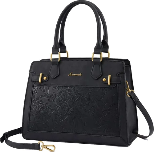 Miniatura 21 de LOVEVOOK Monederos y bolsos para mujer, bolso de hombro, bolso negro y asa superior de piel sintética para damas
