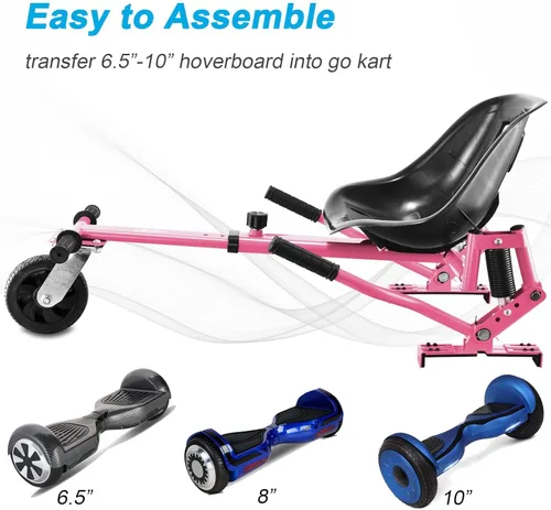 Miniatura 5 de Accesorio de asiento para aeropatineta con amortiguadores duales y rueda todoterreno de 6 pulgadas, accesorio de Go Kart de capacidad de 265 libras