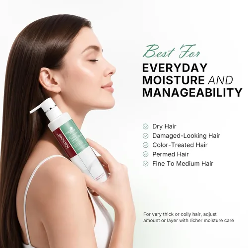 Miniatura 7 de Karseell Crema de Proteína Reparadora Acondicionador Sin Enjuague Tratamiento Capilar Crema de Proteína Orgánica para Cabello Seco Dañado
