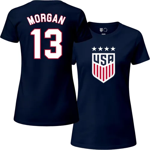 Icon Sports Camiseta de algodón con licencia oficial del equipo nacional de fútbol femenino de EE. UU. - Mujeres - 67WCT