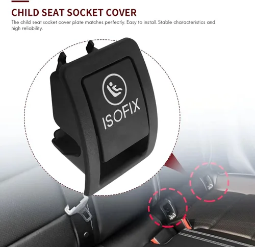 Miniatura 6 de Para Mercedes W205 Coche Trasero Niño ISOFIX Interruptor Asiento Cubierta de Seguridad Para Benz Clase C W205 C300 C350 C200 C180 2015-2021 Negro