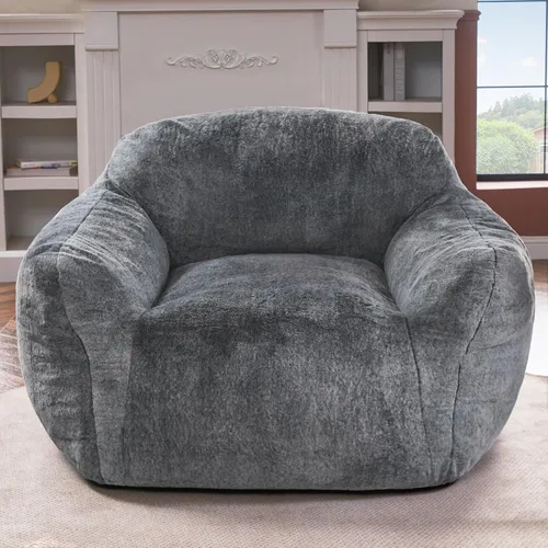 Miniatura 17 de Puf gigante para adultos, sillas grandes de espuma viscoelástica, sofá puff de gran tamaño con relleno, silla de lectura grande de piel sintética