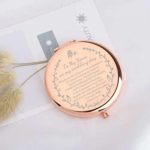 Miniatura 3 de UJIMS Regalo para el día de la boda, espejo de maquillaje para la abuela de la novia, regalo para el día de la boda de la nieta (niñera en mi boda)