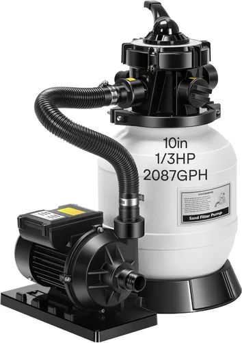 Miniatura 11 de VIVOHOME Bomba de filtro de arena mejorada de 2087 GPH con temporizador, se adapta a piscinas enterradas/sobre el suelo de hasta 10,000 galones