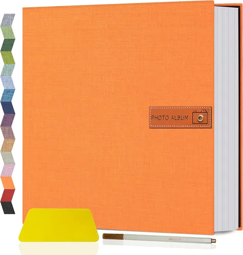 Miniatura 35 de Popotop Álbum de fotos grande autoadhesivo 4x6 5x7 8x10, álbum de recortes DIY, libro de fotos, regalos para mamá, familia, bebé y boda, con Azul