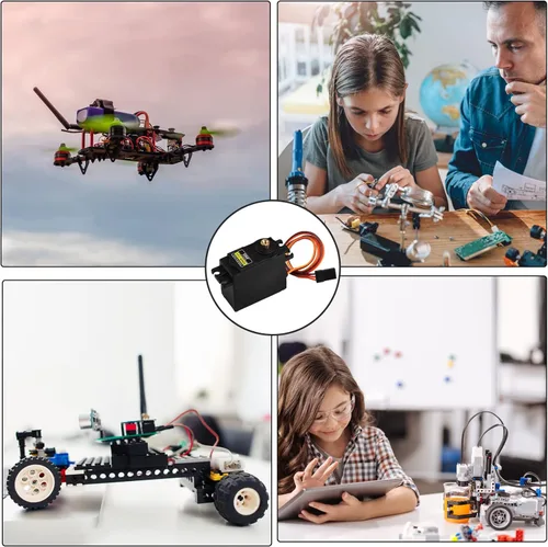 Miniatura 6 de Aideepen [Paquete de 6] MG996R Metal Gear de alta velocidad Servo Motor digital para JR RC Helicóptero Coche Barco Robot