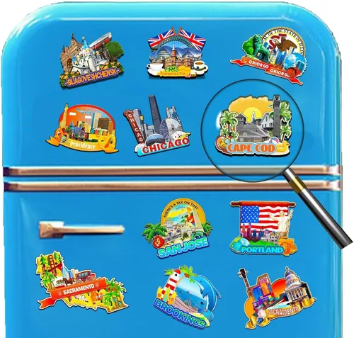 Miniatura 4 de Cape Cod Massachusette USA - Imán para nevera de madera 3D, monumentos de viaje, coleccionables, recuerdos, decoración hecha a mano -2751