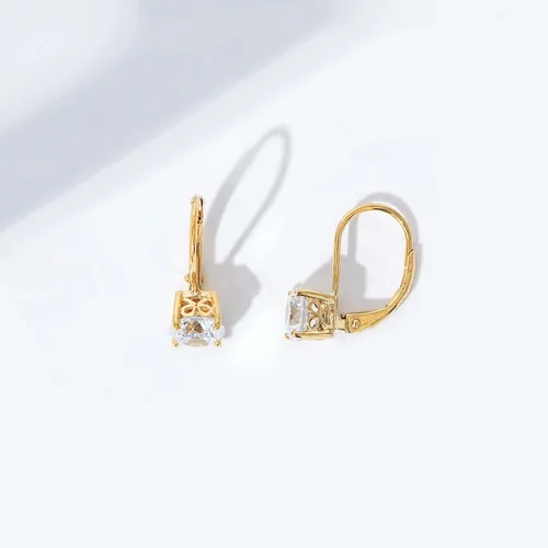 Miniatura 4 de Tienda Collection Platinum-Plated Sterling Silver Infinite Elements Zirconia Leverback Earrings