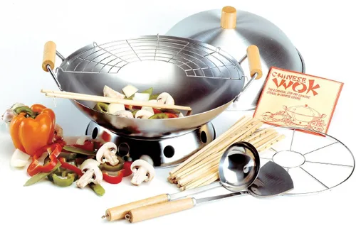 Miniatura 2 de Norpro Wok de 10 piezas, plata, 14 pulgadas