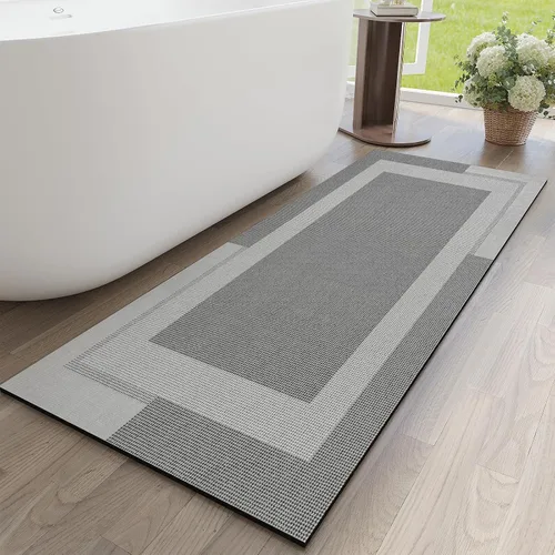 Miniatura 10 de YDKGL Alfombra de Baño Antideslizante, Respaldo de Goma Ultra Delgada Alfombras de Baño que Caben Debajo de la Puerta Secado Rápido Súper Absorbente