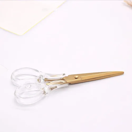 Miniatura 3 de NatSumeBasics Tijeras de oficina transparentes de oro rosa, tijeras multiusos, tijeras profesionales de tela para cortar papel, tela, lona de cuero