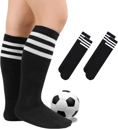 Miniatura 25 de Century Star Calcetines de fútbol de algodón para niños y jóvenes, calcetines de tubo suave, hasta la rodilla, calcetines deportivos largos