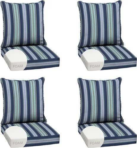 Miniatura 168 de Arden Outdoor Deep Seat Cushion Set, 24 x 24 pulgadas, Cojín para exteriores resistente al clima, a la lluvia y a la decoloración para silla, sofá
