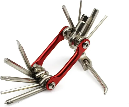Miniatura 4 de Multiherramienta 10 en 1 para bicicleta, kit de reparación compacto de bicicleta con rompedor de cadena, juego de llaves Allen, destornilladores