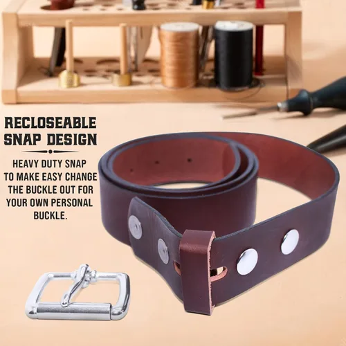 Miniatura 4 de Cinturón de cuero genuino de grano completo para hombre, hecho a mano por Amish-Heavy Duty Mens Belt 1.5 Wide 914 Oz-Made in USA
