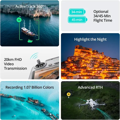 Miniatura 5 de DJI Mini 4 Pro dron plegable con control remoto RC 2 (con pantalla) kit Fly More Plus con baterías extendidas, cámara de video 4K HDR para adultos