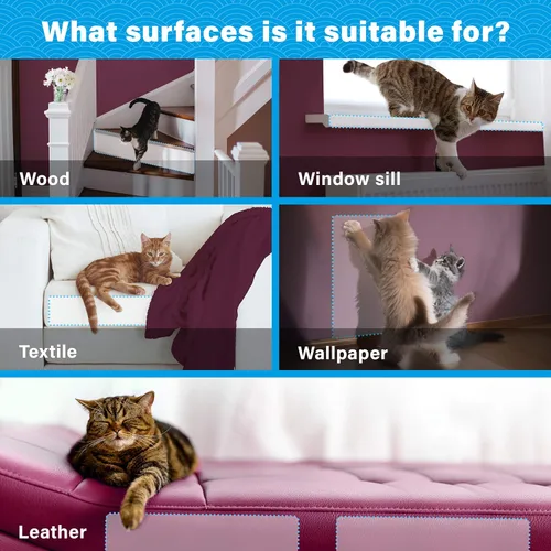 Miniatura 2 de Protector de muebles antiarañazos para gatos, protector de arañazos de sofá contra gatos, protección de muebles contra arañazos de gatos (10XL)