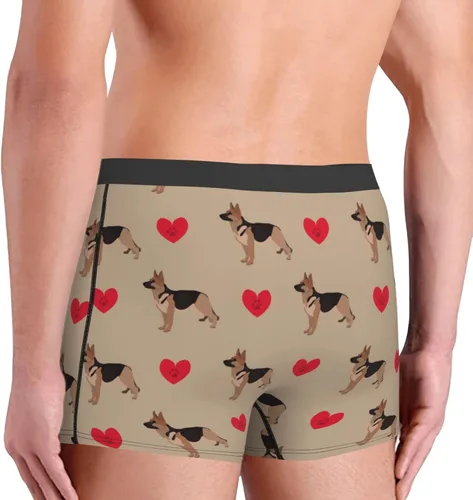 Miniatura 3 de Men's Underwear German Shepherd Dog with Hearts Soft breathable Boxer Briefs Stretch Trunks