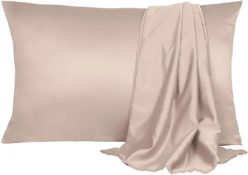 Miniatura 35 de uxcell Paquete de 2 fundas de almohada de satén de seda para cabello y piel, frescas, sedosas, suaves y transpirables, tamaño estándar de 20 x 26