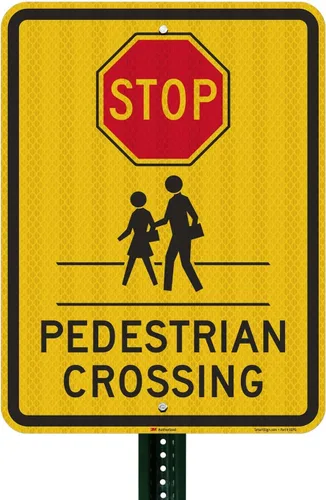 Miniatura 3 de SmartSign Letrero "Stop - Peatón Crossing" 18" x 24" 3M de aluminio reflectante de alta intensidad