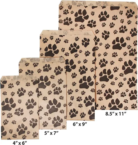 Miniatura 3 de CuteBox Pawprint - Bolsas de regalo de papel plano Kraft para manualidades, recuerdos de fiesta, venta al por menor, mercancía, ferias comerciales