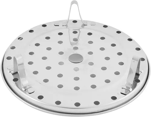 Miniatura 3 de uxcell Placa redonda de acero inoxidable para cocinar alimentos Steamer Rack Plate 7.7 in Dia 2pcs tono plateado