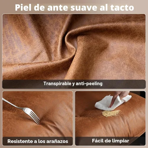 Miniatura 5 de ovios Silla de oficina ergonómica, sillas ejecutivas de piel sintética con respaldo alto y cojín grueso, cómodo sillón giratorio moderno de mediados