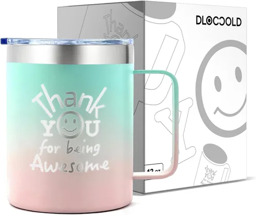 Miniatura 14 de DLOCCOLD Regalos de agradecimiento para mujeres, taza de café con texto en inglés "Thank You for Being Awome", agradecimiento a los empleados